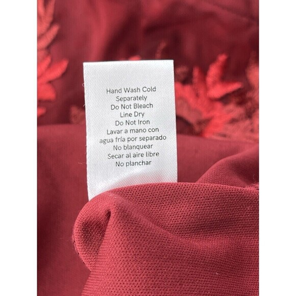 Venus Embroidered Lace Red Mini Lined Skirt Romantic Goth Fairy Sz 8 - Picture 7 of 10